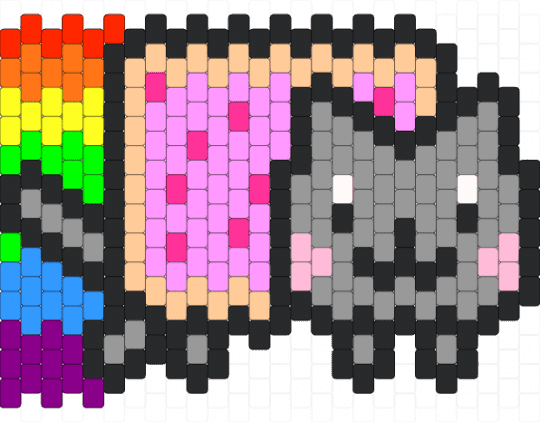 Nyan cat belt charm (GOES ON BASE) - beige, belt, cat, cat belt, character, charm, gray, nyan cat, nyan cat belt, pink, rainbow