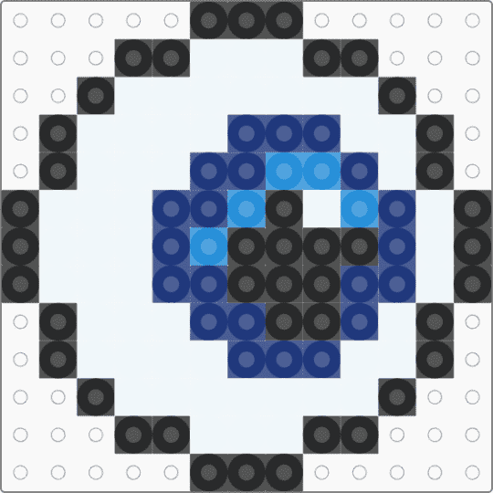 eyeball perler bead - blue, eyes, halloween, spooky, white