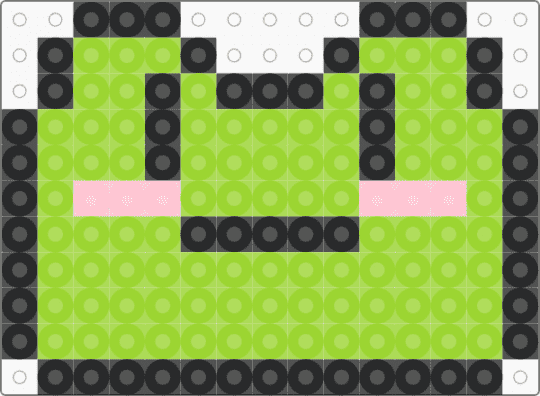 Cute frog perler - animal, cute, frog, green