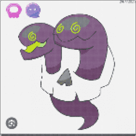 Trweskill - trweskill,fakemon,pokemon,gaming,snakes,skull,purple,white