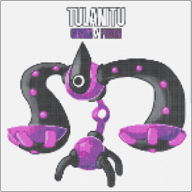 Tulantu - tulantu,fakemon,pokemon,robot,gaming,character,black,purple,pink