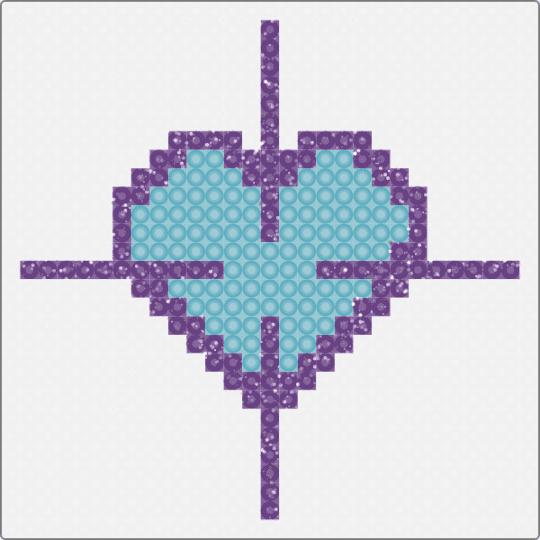 Heart target - cute, heart, kawaii, light blue, love, purple, symbol, target, white