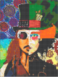Johnny Depp - johnny depp,actor,portrait,captain jack sparrow,mad hatter,edward scissorhands,willy wonka,colorful