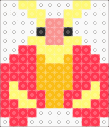 Rosy maple moth - bug, butterfly, moth, perler beads, red, yellow