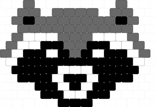 Raccoon - white,gray,raccoon,simple,pony bead,peyote
