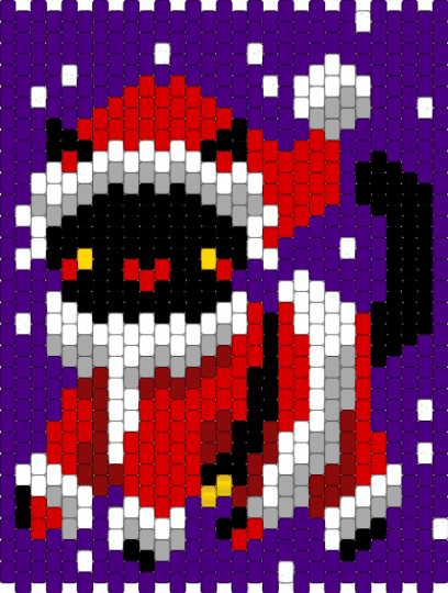 Santa kitty bag panel - purple,red