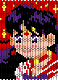 simplified sailor mars bag panel - sailor mars,sailor moon,bag,anime,nostalgia,character,vibrant,art,red