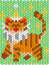 orange clown cat bag panel - cat,clown,party,bag,panel,playful,whimsical,orange,green
