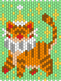 orange clown cat bag panel - cat,clown,party,bag,panel,playful,whimsical,orange,green