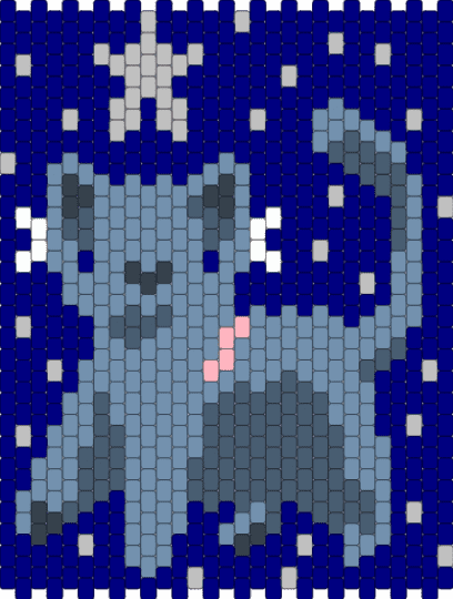 Bluestar (WC) silver bag panel - warriors,warrior cats,bluestar,wc,starclan,thunderclan,purple,gray