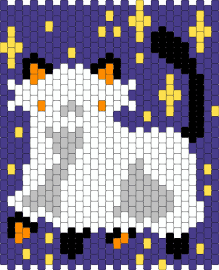 Ghost Kitty bag panel - purple
