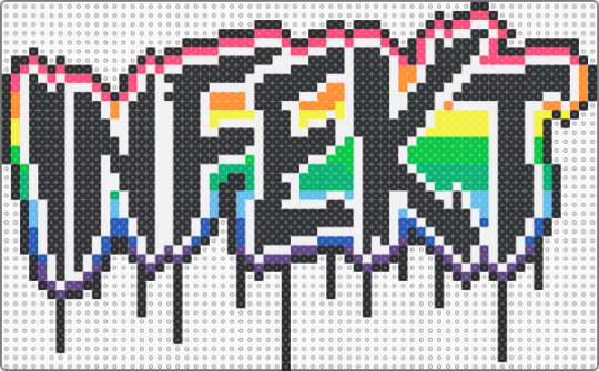 rainbow INFEKT pattern - black, colorful, green, red, white