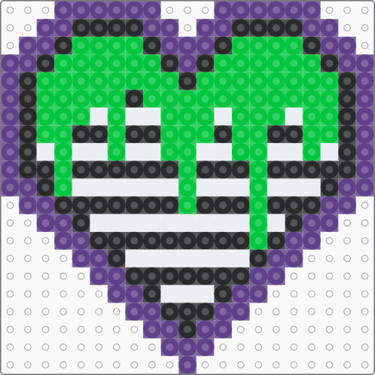 beetlejuice heart - green,purple