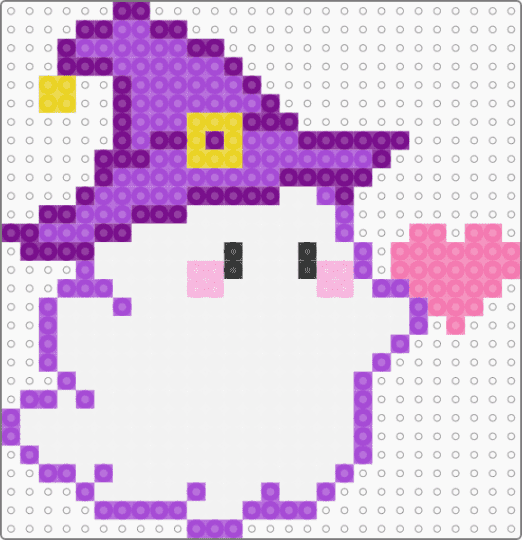 cute witchy ghost - pink, purple, white