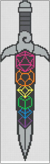 rainbow DND blade, version 2 - black,gray