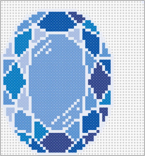 thick blank oval gemstone (sapphire) - blue,light blue