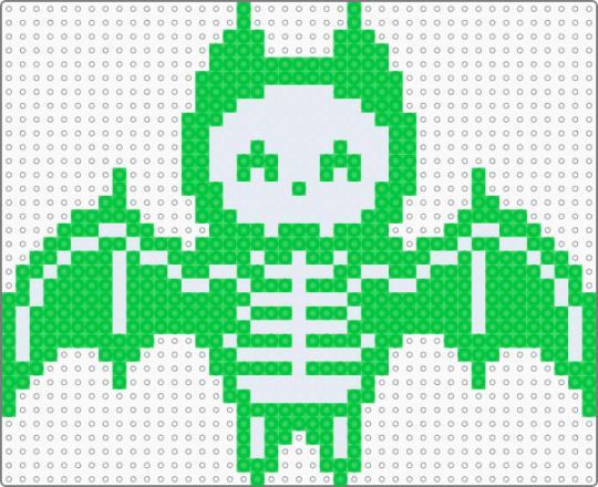 neon green skeletal bat - green, white