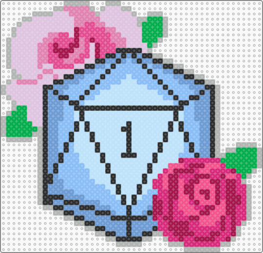 blue crystal D20 - light blue, pink