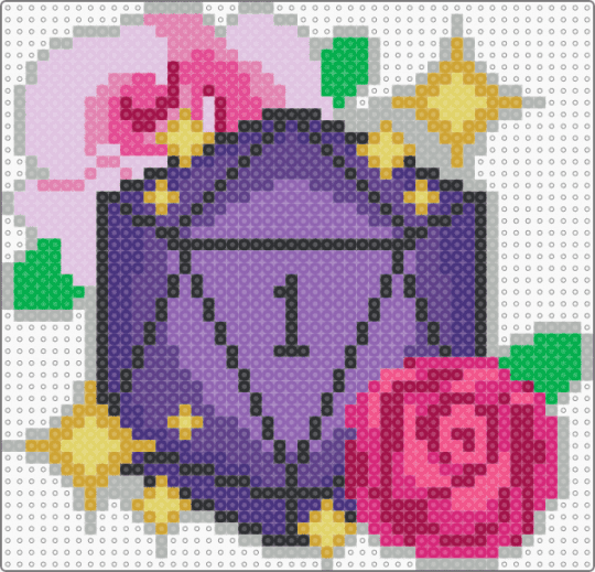 purple rose D20 - pink, purple