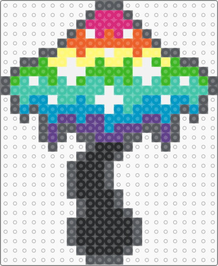 trippy mushroom - gray,teal,light blue