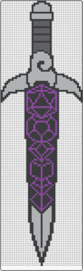 purple DND sword - gray,pink