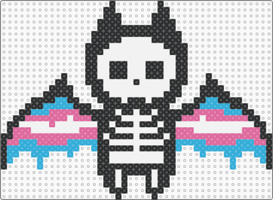 trans skeletal bat - light blue,pink