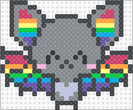 rainbow bat - gray,pink