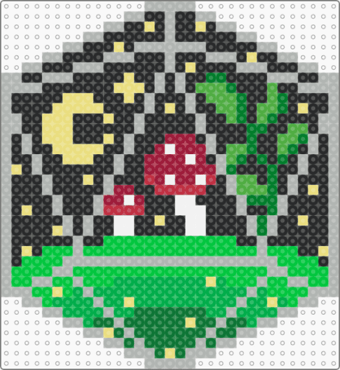 mushroom D20 - beige, green