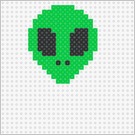 Alien head - alien,charm,extraterrestrial,simple,green,black