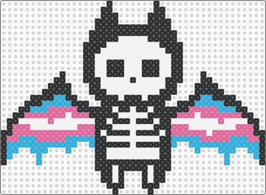 trans skeletal bat - light blue, pink