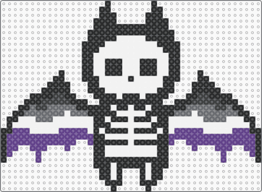 ace skeletal bat - gray, purple, white