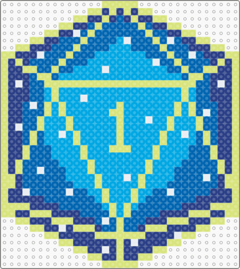 sea glass D20 - blue