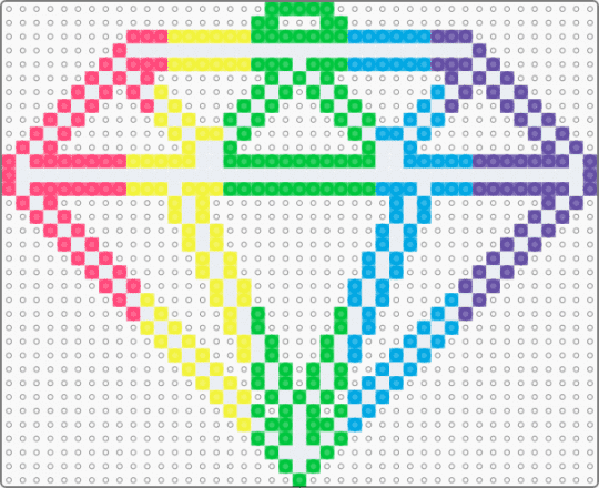 Neon rainbow diamond (glow) - green,yellow,light blue