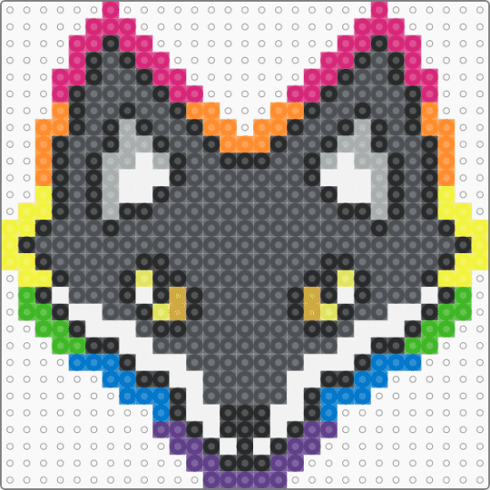 rainbow wolf - gray