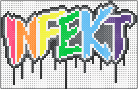 neon INFEKT pattern - gray, light blue