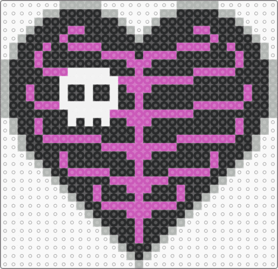 ribcage heart - beige, black, pink