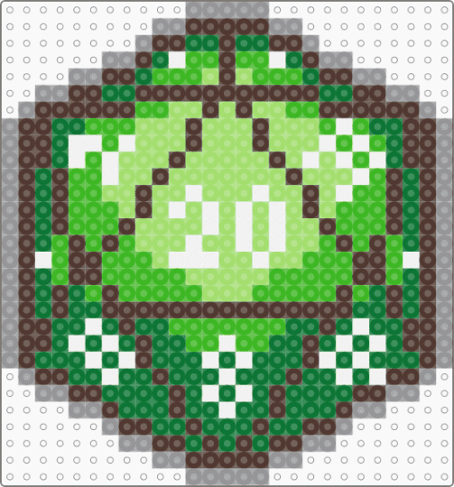 green D20 - brown, green