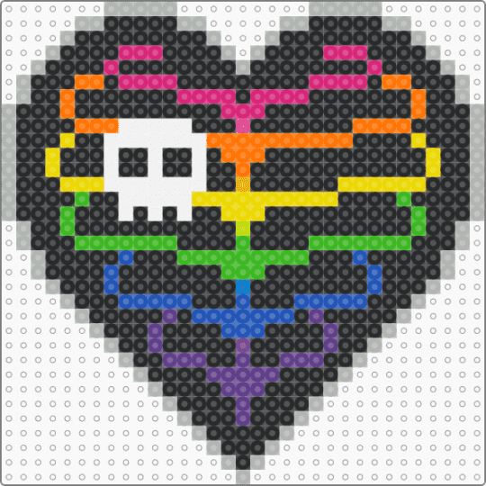 ribcage heart rainbow - black,beige,green