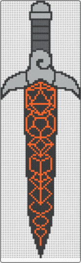 flame DND blade, version 2 - gray, orange