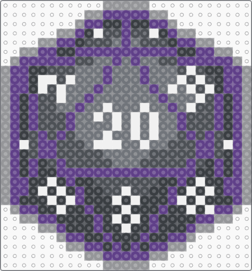 moon D20 - gray, purple