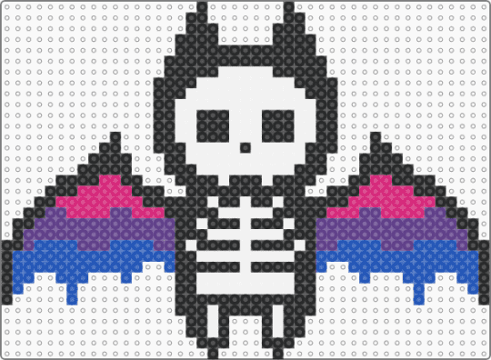 bi skeletal bat - black, blue, purple