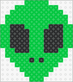 Alien head - alien,extraterrestrial,simple,green,black