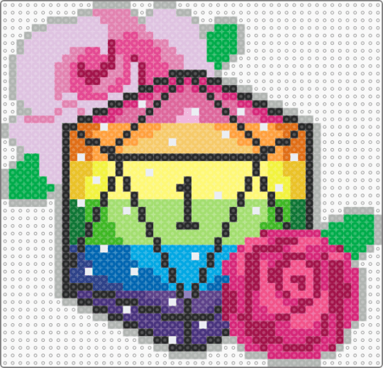 neon rose D20 - beige, green, pink, yellow