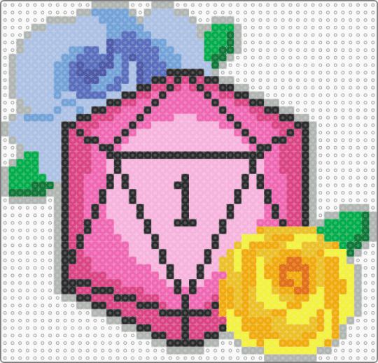 pink rose D20 - pink,beige,light blue