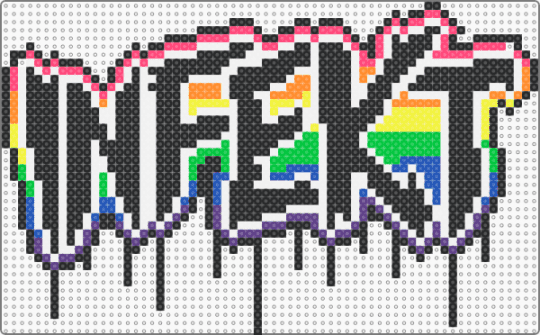 rainbow INFEKT pattern - black,white,green,colorful