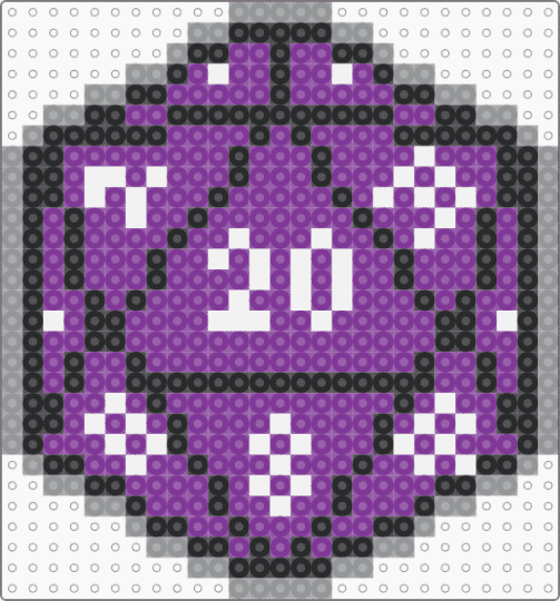 purple D20 - pink