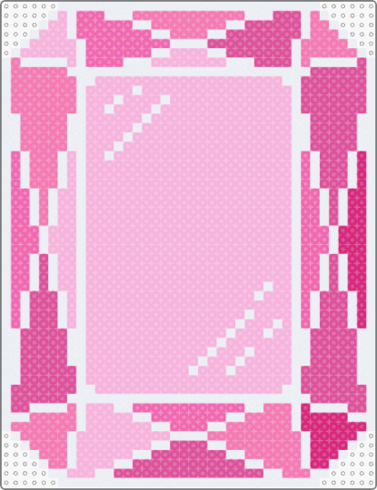 rectangle gemstone (garnet) - pink, white