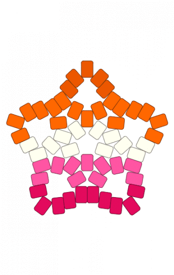 lesbian pride star (large) - gay, lesbian, lgbtq, orange, pink, pride, scissor, white