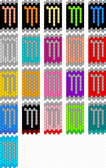 monster - beige, light blue, orange, pink