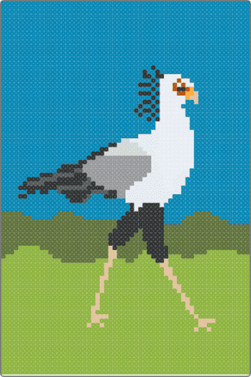 SECRETARY BIRD - animal, bird, cotdbirds, green, light blue